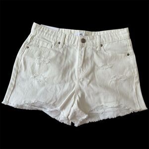 BP Women's Distressed Denim White Cut-Off Shorts Size 28 Casual